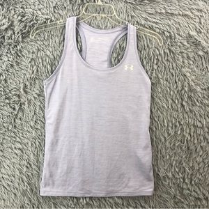 Under Armour UA Tank Top Womens XS Loose Heatgear Purple Logo Workout